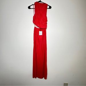 Cut out pleated dress